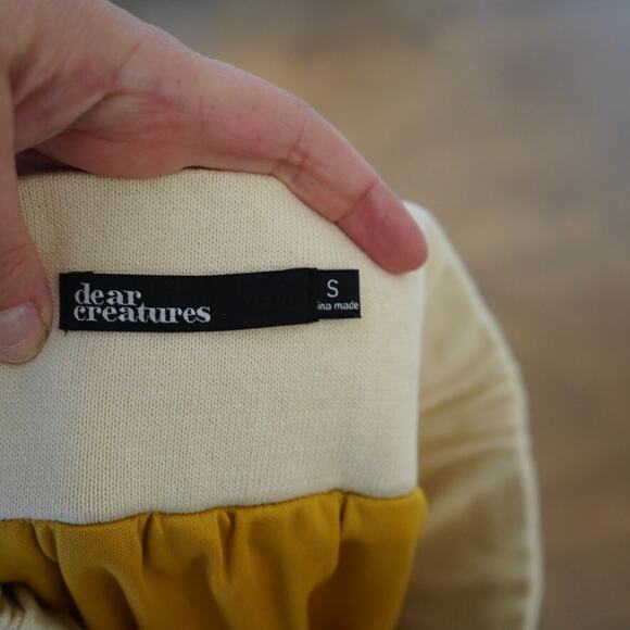 Anthropologie Dear Creatures Maxi Skirt Women Small Mustard Pleated High Waisted - Picture 10 of 10